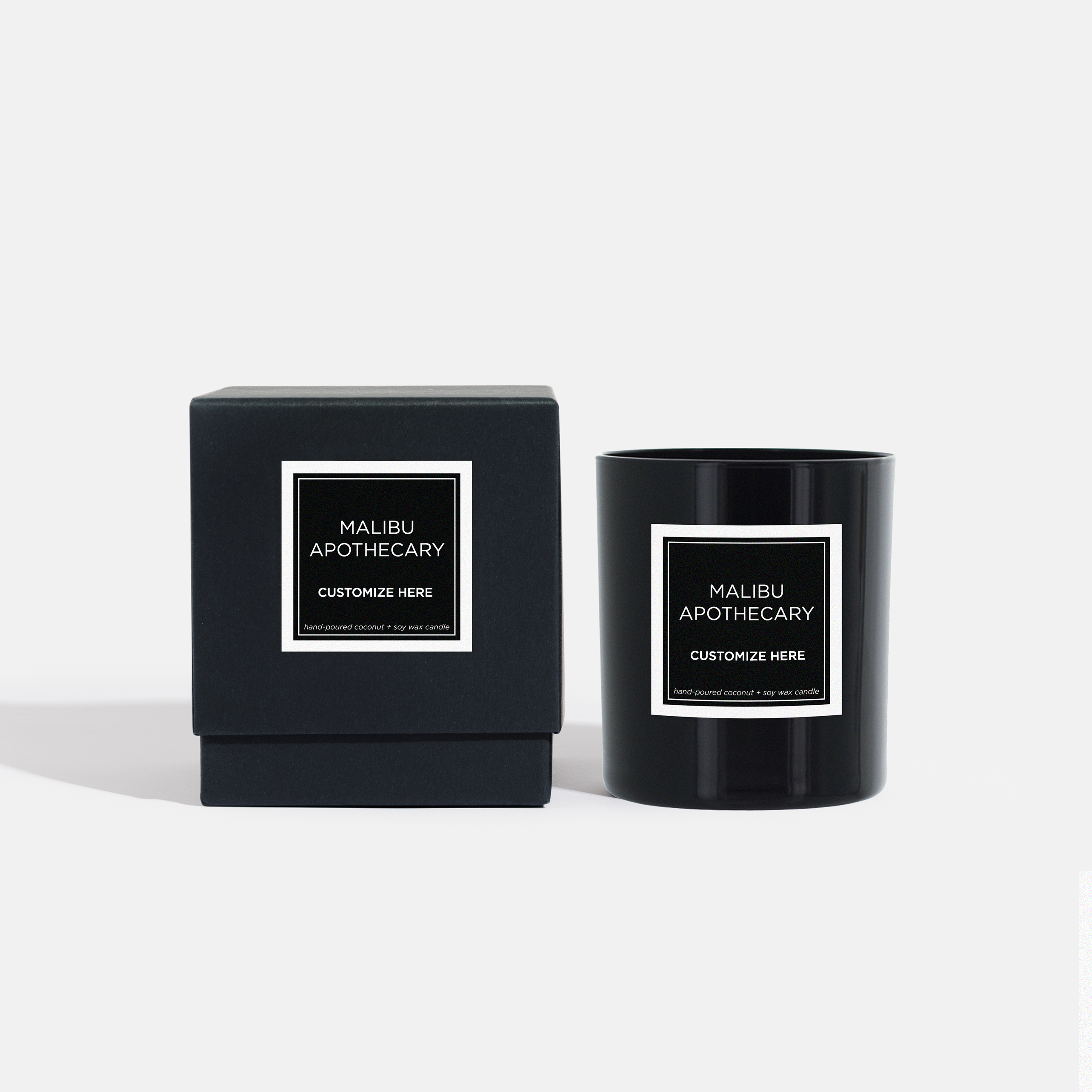 Custom candles with added text for a personalized scented candle for gifts