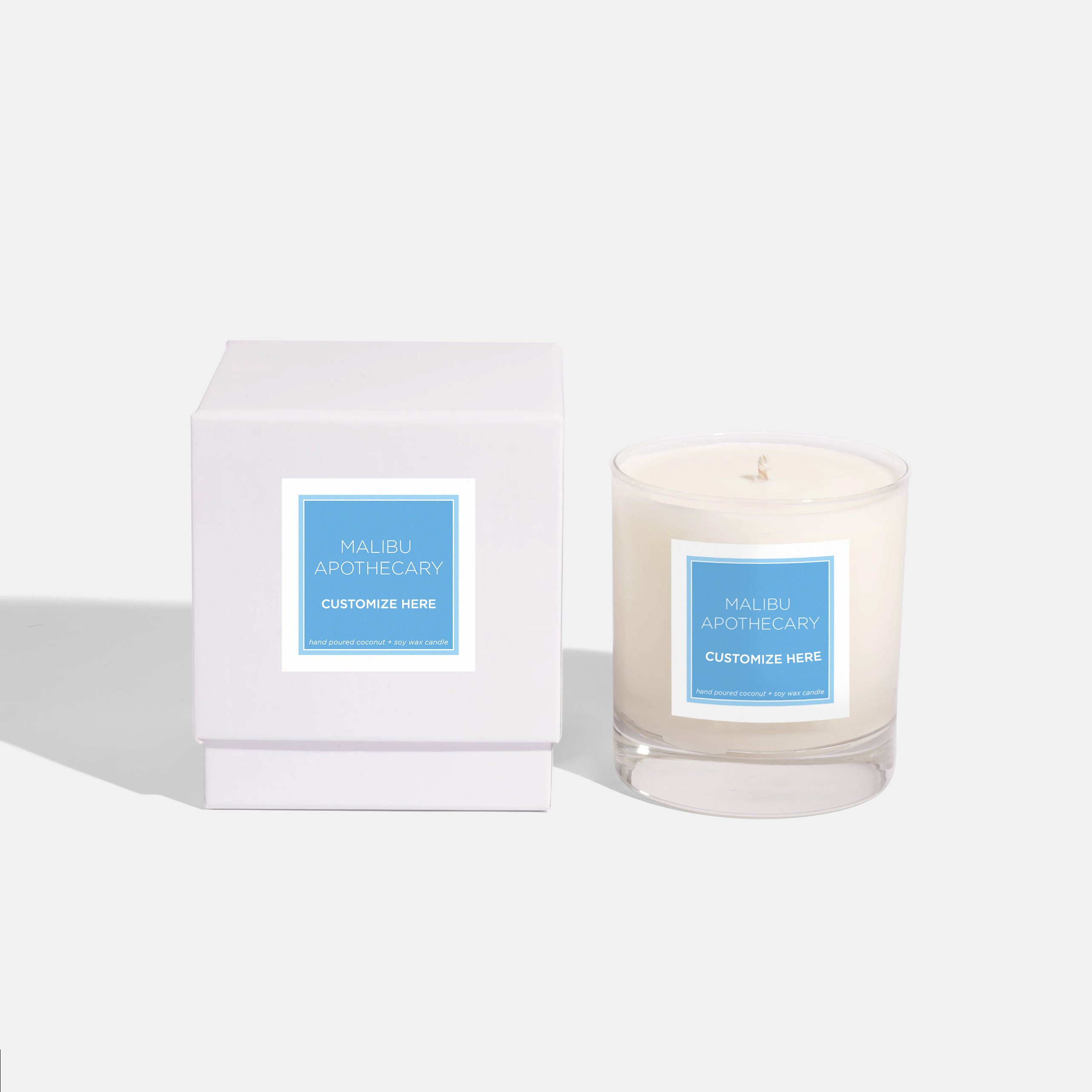 Personalized scented candle with customized text in clear gloss perfect for gifting