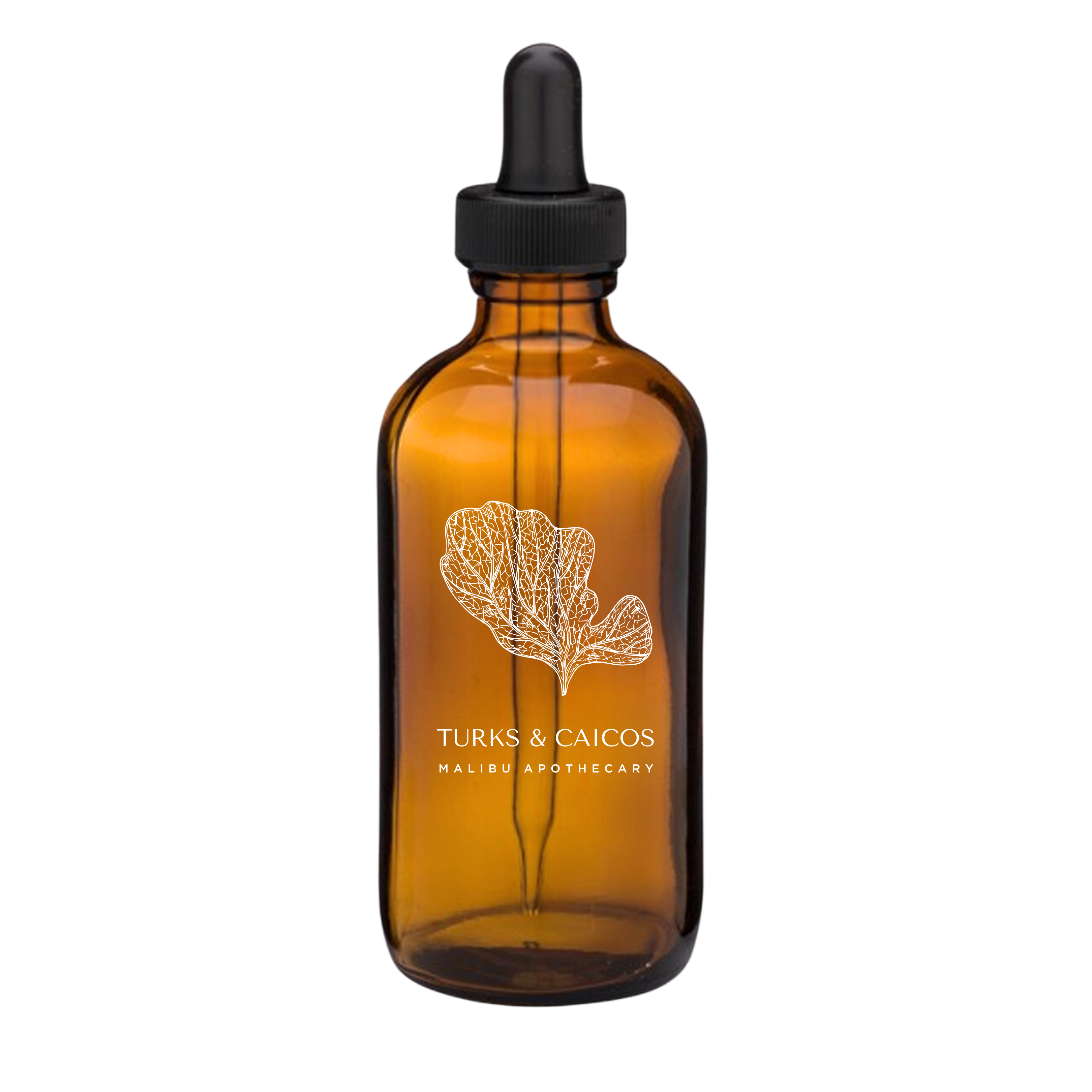 Turks & Caicos pure aroma oil in amber glass dropper bottle with coral illustration, featuring grapefruit, lemon and cassis notes for Malibu Apothecary diffusers and luxury scent branding