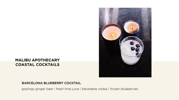 Clean Craft Coastal Cocktail inspired by Barcelona, Spain with Goslings ginger beer, fresh lime juice, belvedere vodka, and frozen blueberries