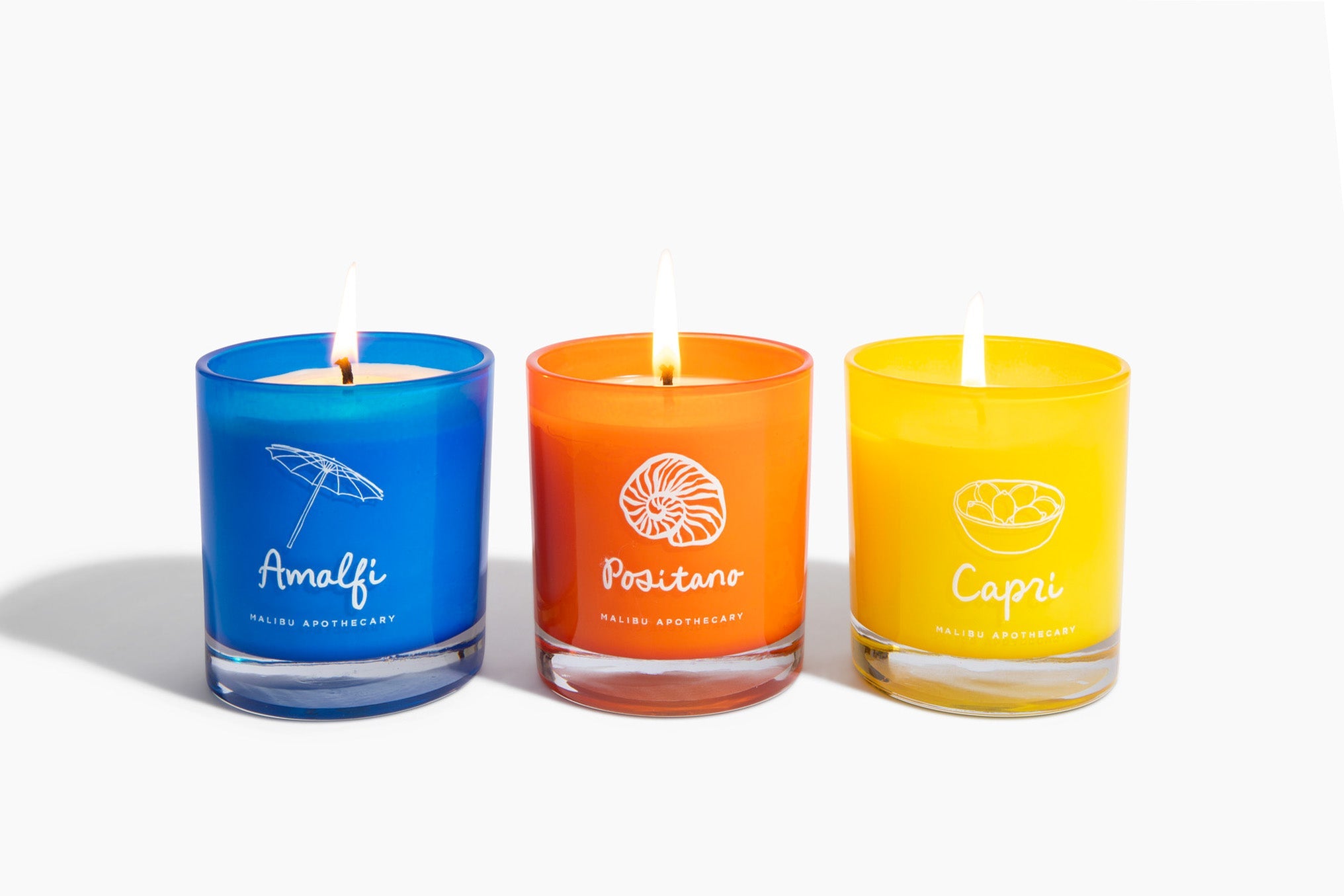 Italian inspired candles Amalfi, Capri, and Positano scented candles in the Mediterranean coast