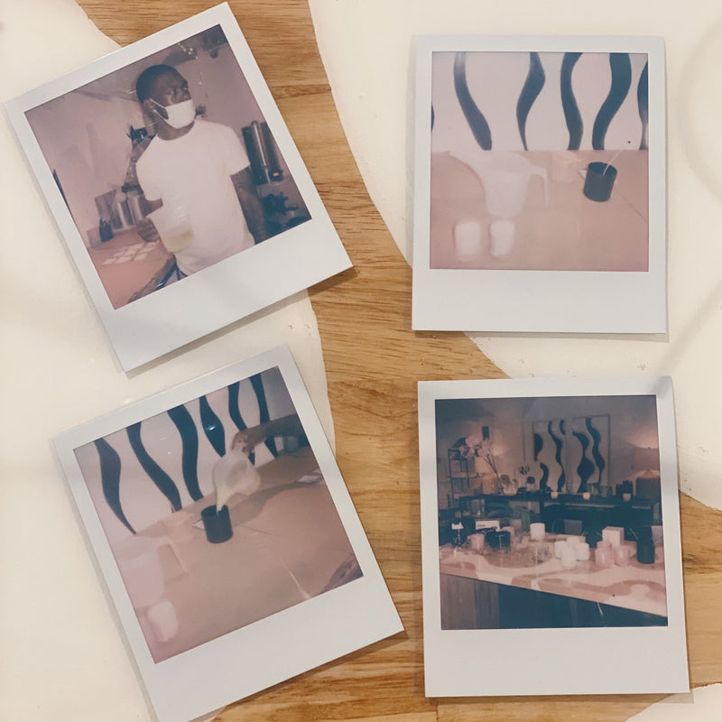 Polaroids of custom candle making classes