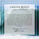 Laguna Beach scented candle with notes of vanilla bean, coconut, lime, rum